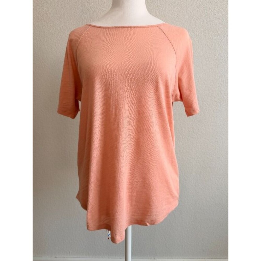 Lou & Grey Blush Pink 100% Slub Cotton Scoop Back Raglan Tee Top XS